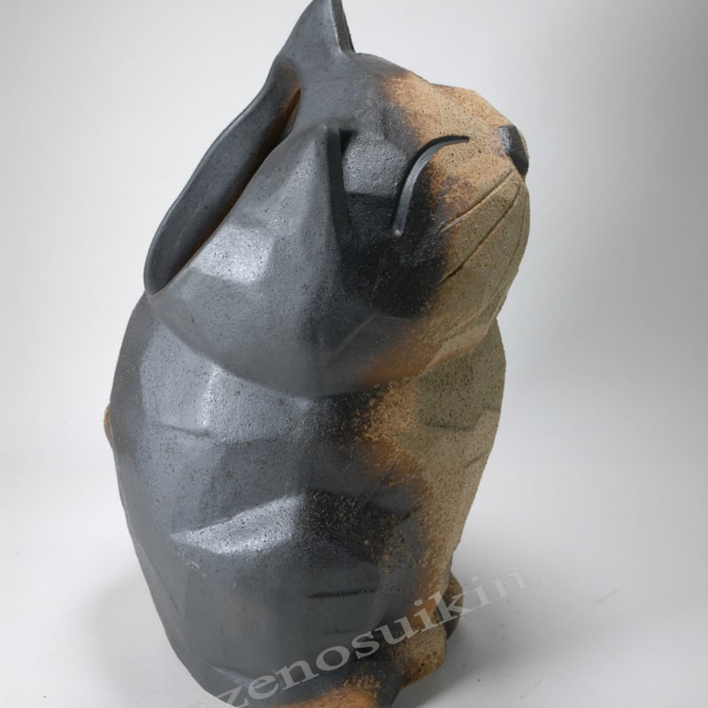 猫傘立 17号 （信楽焼き・陶器・傘立て・梅雨・雨・玄関・収納・B048