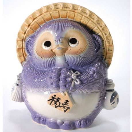 風水タヌキ(大)　金運　(黄)　信楽焼　信楽焼・たぬき・オブジェ　置物・風水）