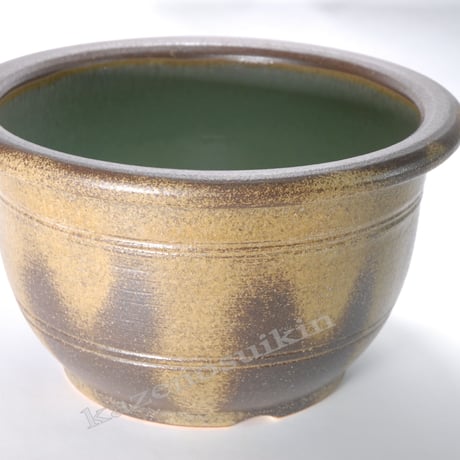 窯肌櫛目水鉢 13号 （信楽焼・陶器・水鉢） WR13-402