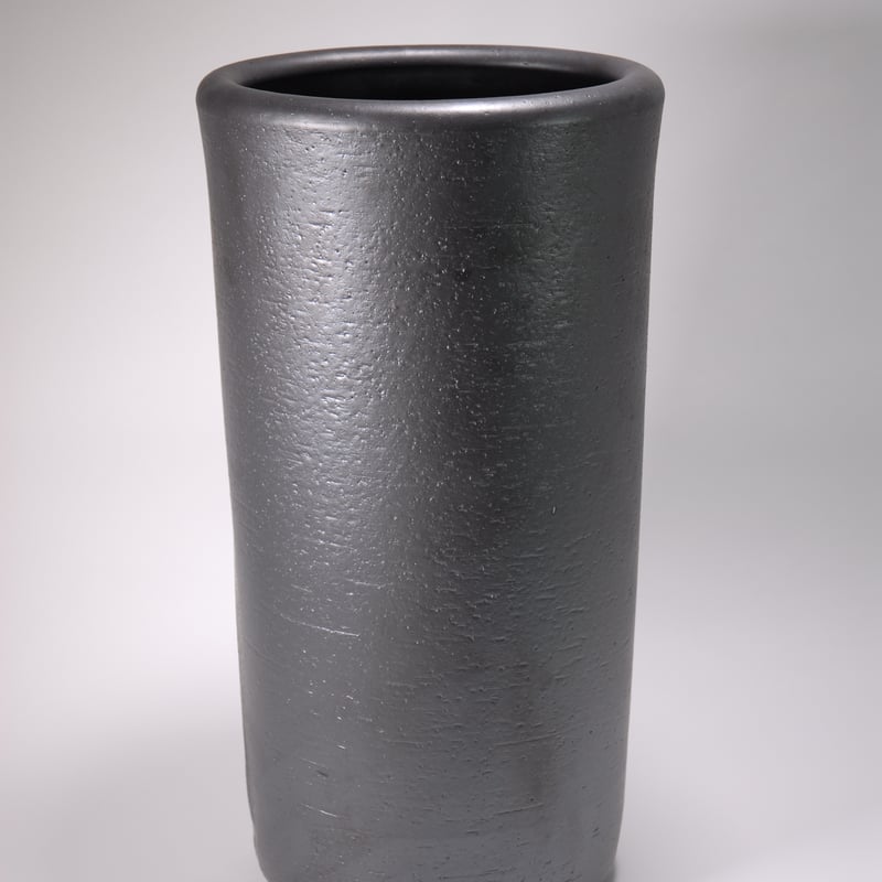 黒マットふくろう透し彫傘立 （信楽焼き・陶器・傘立て・梅雨