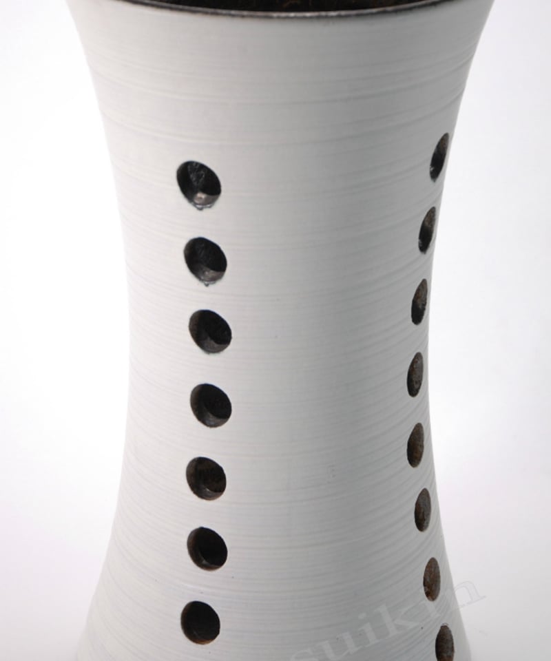 信楽焼傘立て 艶消し透かし 信楽焼 高さ４４cm 信楽焼傘立て 艶消し透かし 信楽焼 高さ44cm 白つや消し透かし傘立