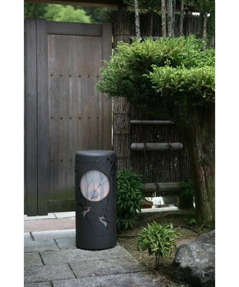 未使用品】壱彦 信楽焼 風鈴 照明 風の水琴洞夢 ふくろう ak-0064