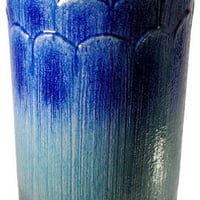 【傘立 陶器】青ガラス釉傘立（信楽焼・陶器・傘立・梅雨・玄関・和風おしゃれ・B035-01）