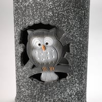 ふくろう小判型傘立　（信楽焼き・陶器・傘立て・梅雨・雨・玄関・収納・B047-05）