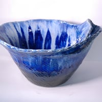 青ガラス小判型水鉢 20号　（信楽焼・陶器・水鉢・めだか鉢・メダカ鉢・睡蓮鉢・スイレン鉢・すいれん鉢・金魚鉢・水草飼育・蓮鉢）　055-02