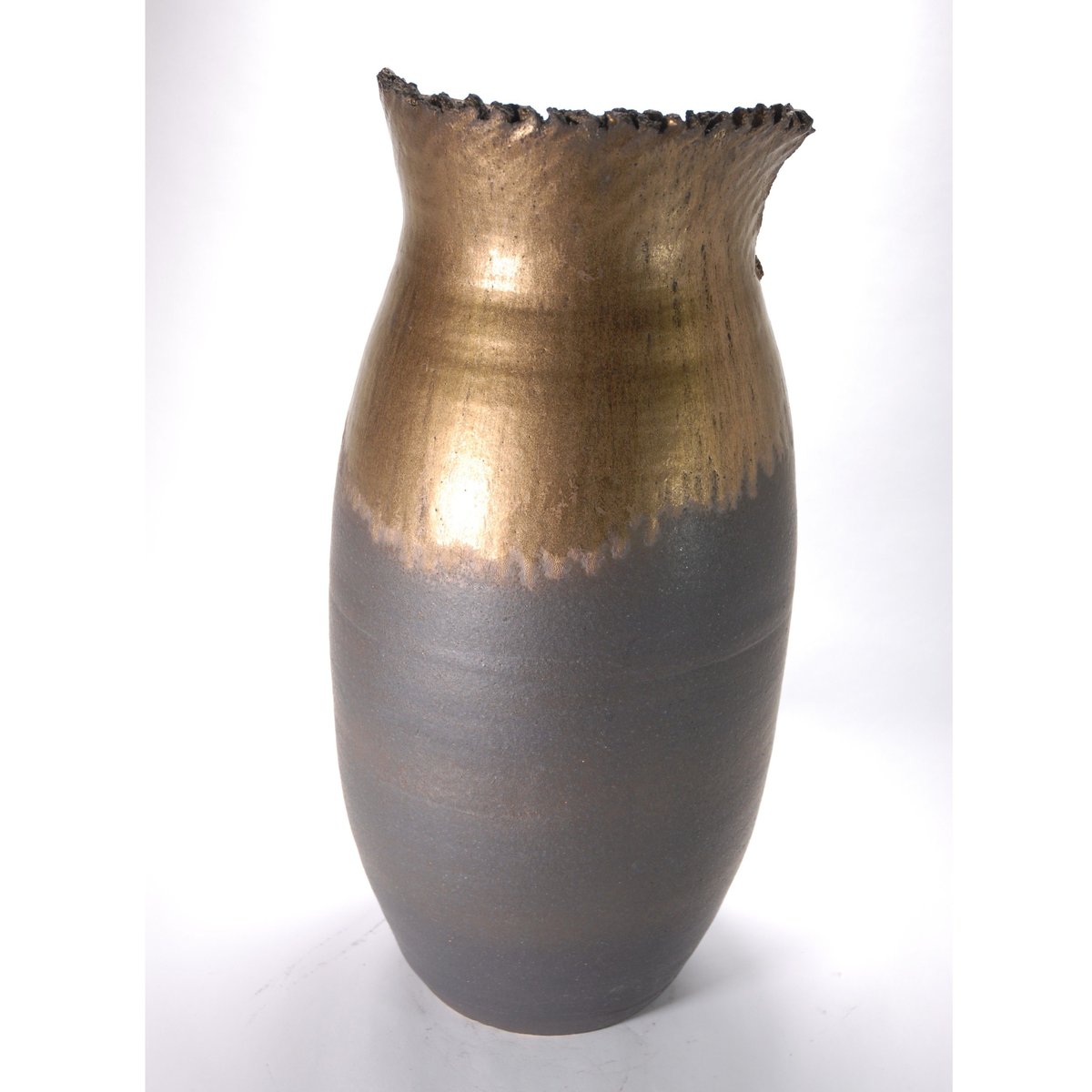 信楽焼 水盤 花瓶 花入れ トルコブルー 直径４０cm - 花瓶
