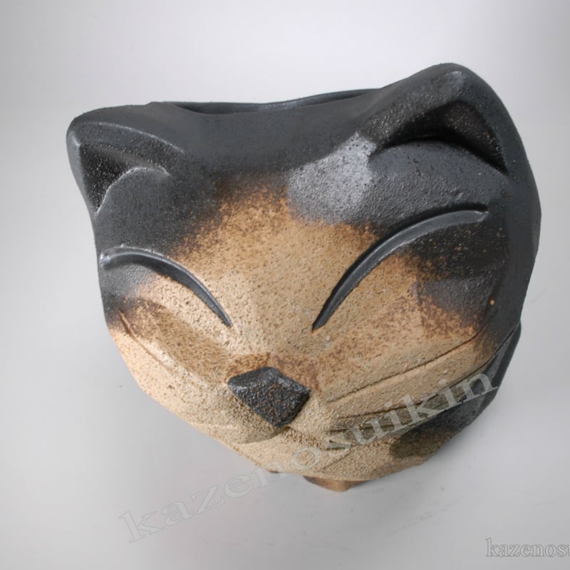 信楽焼傘立て  ねこレリーフ 高さ４４cm 傘立て 陶器 信楽焼 おしゃれ 黒 ネコ ねこ 猫 傘入れ モダン