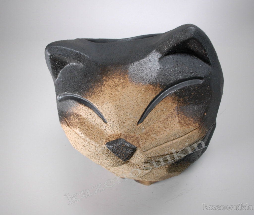 猫傘立 17号 （信楽焼き・陶器・傘立て・梅雨・雨・玄関・収納・B048