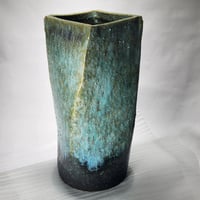 緑窯変ひねり傘立　（信楽焼き・陶器・傘立て・梅雨・雨・玄関・収納・B038-05）
