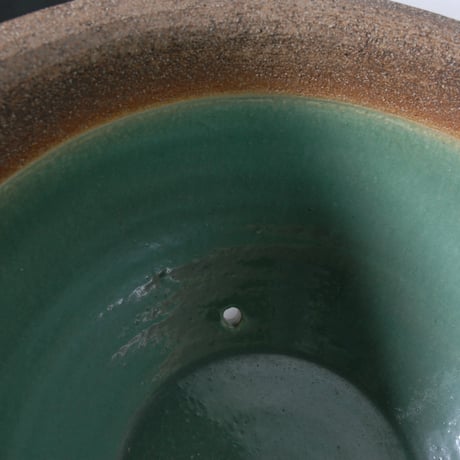 窯肌ケズリ鈴型水鉢 16号　（信楽焼き・陶器・水鉢・めだか鉢・メダカ鉢・睡蓮鉢・スイレン鉢・すいれん鉢・金魚鉢・水草飼育・蓮鉢・B059-06）