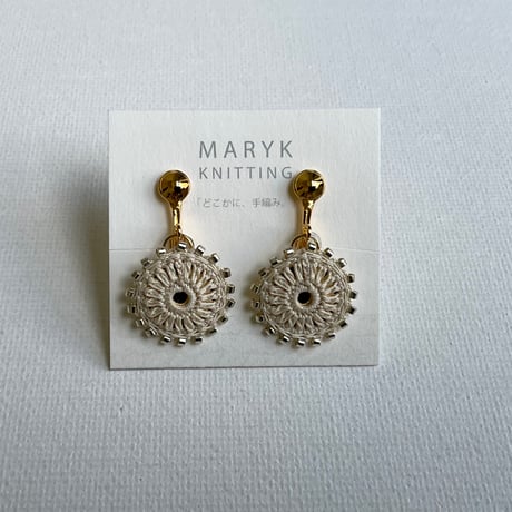 【ご予約品】真昼の月(オフホワイト)クリップイヤリング