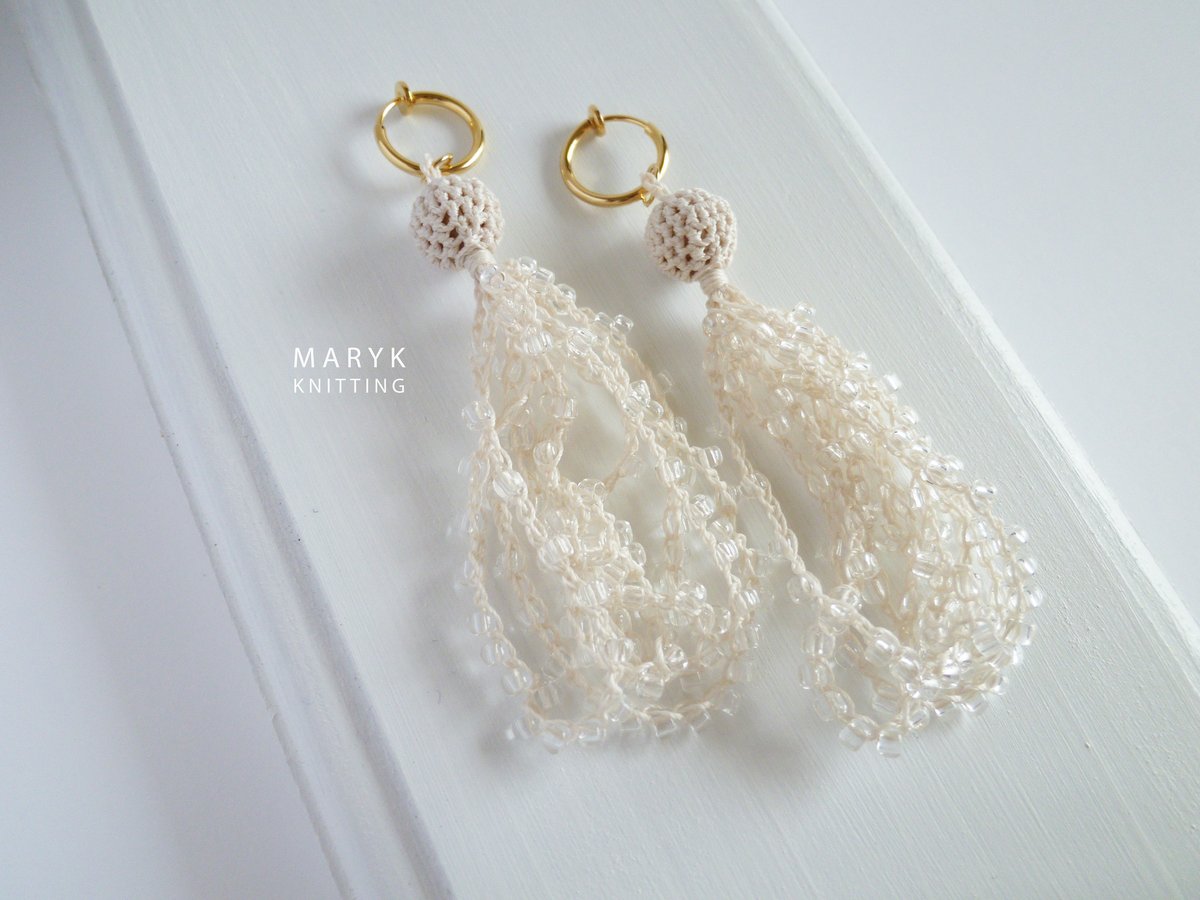 受注制作】ビーズタッセル イヤリング（クリア） *199 | 公式