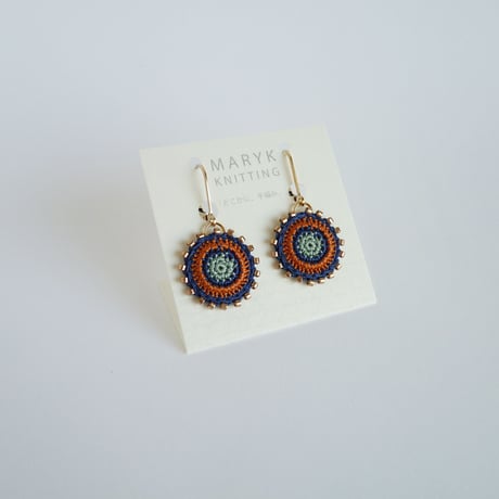 【受注制作】SUN（ネイビー）ピアス *190