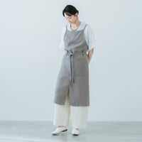SONORO リネンフロントスリットエプロンダークグレイ