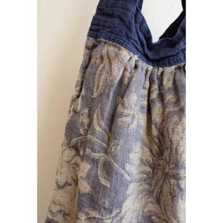 Lino e Lina　バッグ　 peony グレイ×デニムブルー