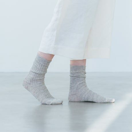 Re stock! SONORO リネンリブソックス