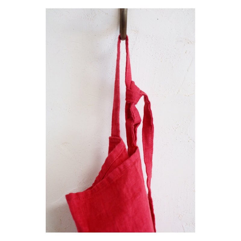 リーノエリーナ　エプロン　レッド　リネン Lino e Lina エプロン リネン おしゃれ リーノエリーナ ホルダー