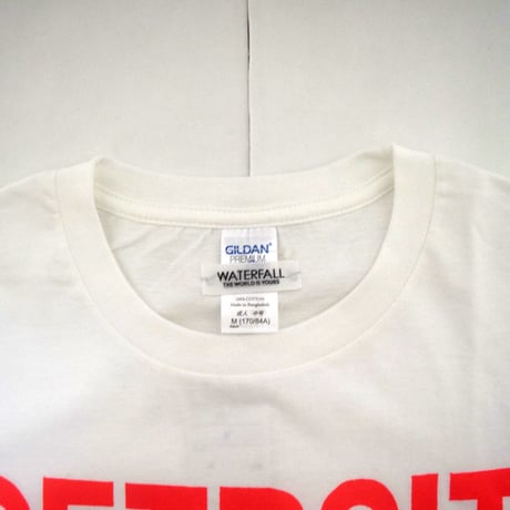 「デトロイトテクノTシャツ（DETROIT TECHNO）」ホワイト S/M/L 2022SS 新色 WATERFALL
