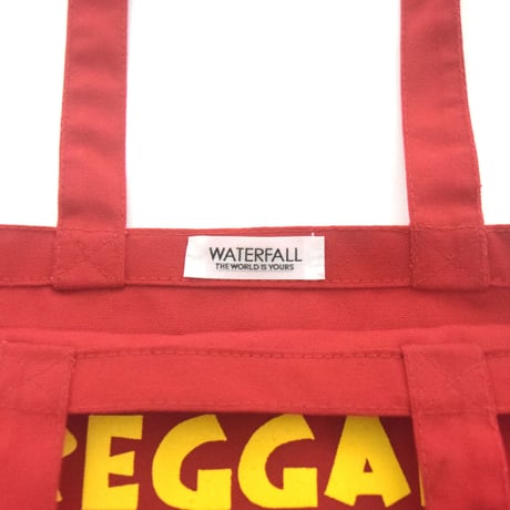 「猫レゲエ」猫ツアートートバック レコードバッグ  レッド　F　 WATERFALLオリジナル限定商品