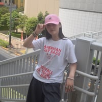 「猫ベース」レコードワッペン猫ツアーTシャツ 　ホワイト S/M/L WATERFALLオリジナル限定商品