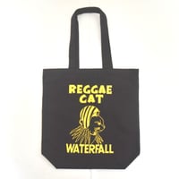 「猫レゲエ」猫ツアートートバック レコードバッグ  ブラック　F　 WATERFALLオリジナル限定商品