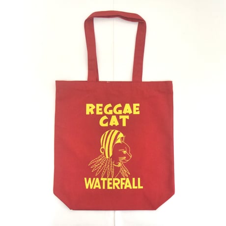 「猫レゲエ」猫ツアートートバック レコードバッグ  レッド　F　 WATERFALLオリジナル限定商品