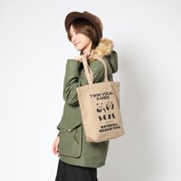 「双子パンダ」ツインボーカルツアートートバック レコードバッグ  ベージュ　F　 WATERFALL商品