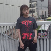 「猫ベース」レコードワッペン猫ツアーTシャツ 2022SS新色 Dヘザー S/M/L WATERFALL限定商品