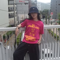 「DJ猫」レコードワッペン猫ツアーTシャツ 2023SS 新色 ピンク S/M/L/XL WATERFALL限定商品
