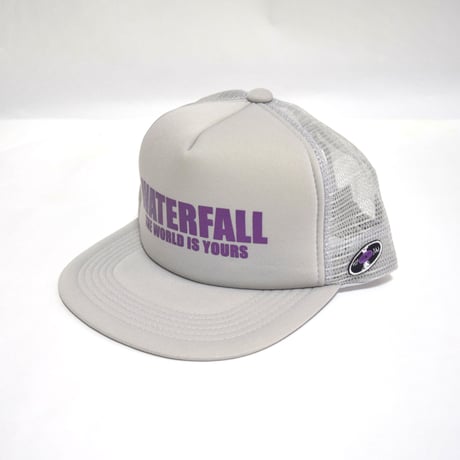 「レコードワッペンロゴメッシュキャップ」　グレー　F　2021春夏　復刻　WATERFALL