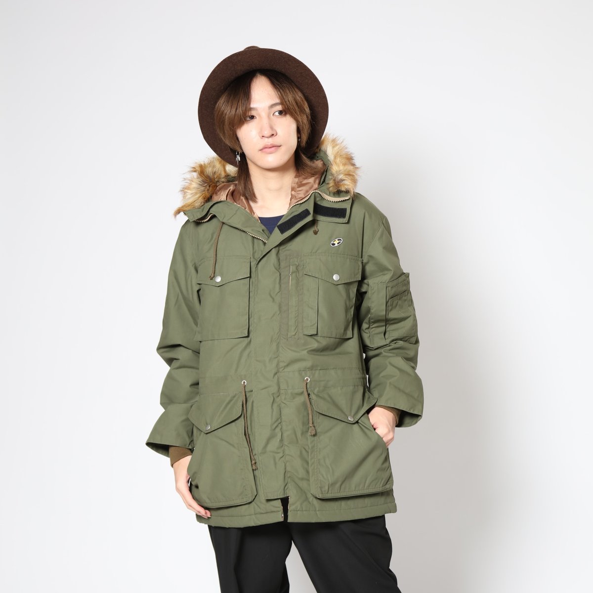 レコードワッペン中綿アウターJK」 カーキ M / L WATERFALL