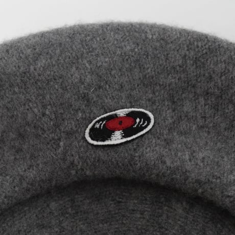 「レコードワッペンベレー帽」　グレー　F　秋冬　定番　WATERFALL　ユニセックス