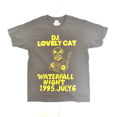 「DJ猫」レコードワッペン猫ツアーTシャツ 2022SS新色 チャコール S/M/L WATERFALL限定商品
