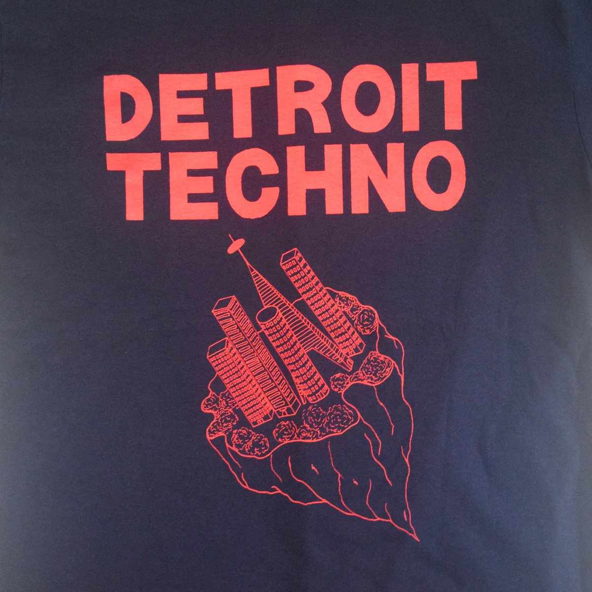 デトロイトテクノTシャツ（DETROIT TECHNO）」ネイビー S/M/L 2022SS