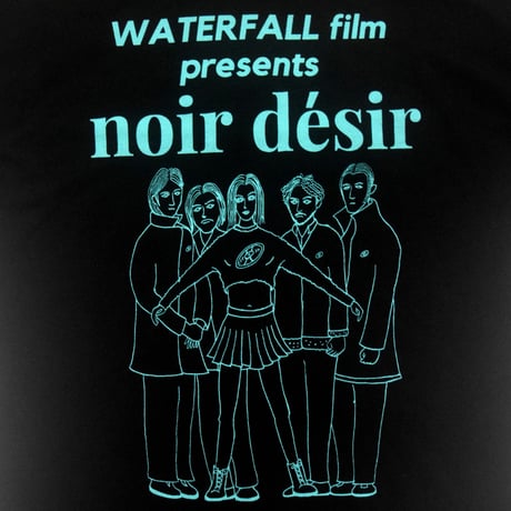 架空の フランス映画『Noir Desir ノワール・デジール』長袖Tシャツ  ブラック S/M/L WATERFALL