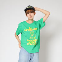 「DJ猫」レコードワッペン猫ツアーTシャツ 　グリーン　S/M/L　WATERFALLオリジナル限定商品