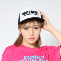 「レコードワッペンロゴメッシュキャップ」　ホワイト×ブラック　F　2021春夏　復刻　WATERFALL