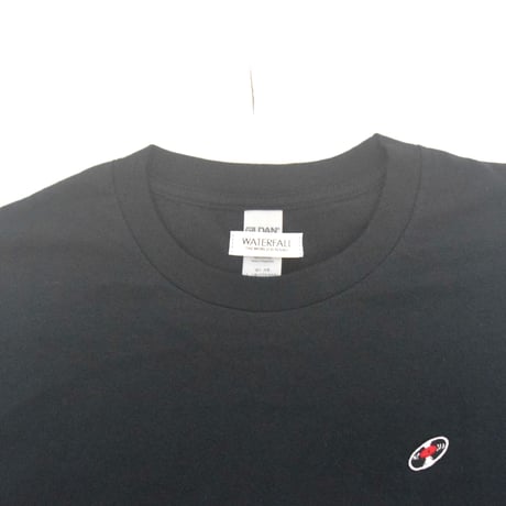 「レコードワッペン半袖Tシャツ（ELECTRIC FLOWER）」 ブラック S/M/L　夏新作　WATERFALL