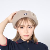 「レコードワッペンベレー帽」　ベージュ　F　秋冬　定番　WATERFALL　ユニセックス