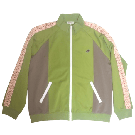 「レコードワッペンアシッドテープメンズジャージトップス」アッシュグリーン L/LL WATERFALL
