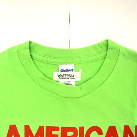 「猫ベース」レコードワッペン猫ツアーTシャツ 2021SS新色 ライム S/M/L WATERFALL限定商品