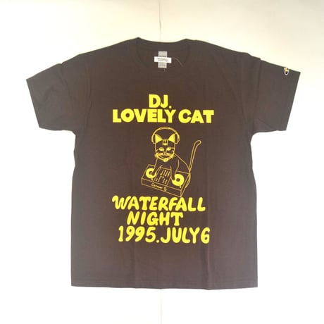 「DJ猫」レコードワッペン猫ツアーTシャツ 2022AW新色 ブラウン　S/M/L　WATERFALL限定商品