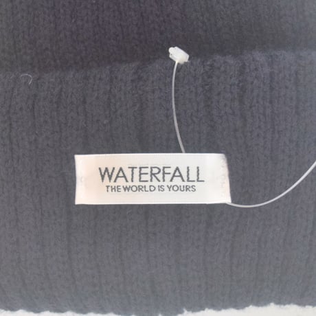 「レコードワッペン2wayニット帽」ネイビー　F　秋冬　定番　WATERFALL　ユニセックス