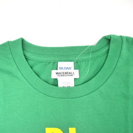 「DJ猫」レコードワッペン猫ツアーTシャツ 　グリーン　S/M/L　WATERFALLオリジナル限定商品