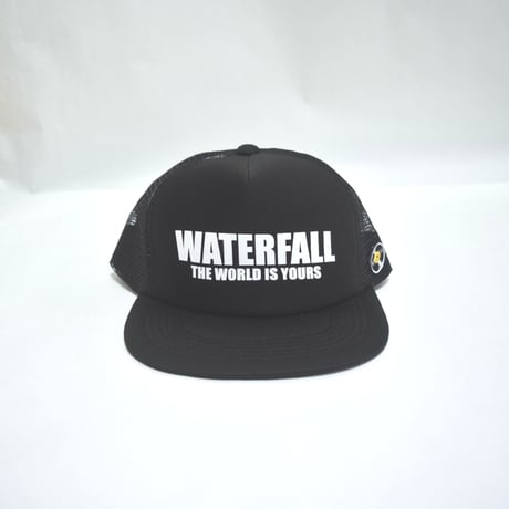 「レコードワッペンロゴメッシュキャップ」　ブラック　F　2021春夏　復刻　WATERFALL