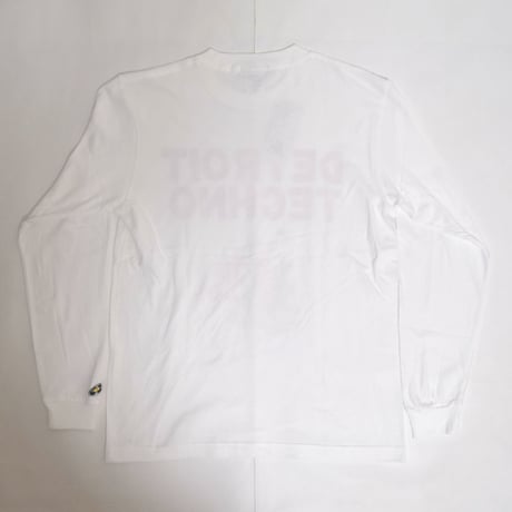 「デトロイトテクノ長袖Tシャツ（DETROIT TECHNO）」ホワイト S/M/L/XL 復刻品 WATERFALL
