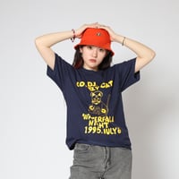 「DJ猫」レコードワッペン猫ツアーTシャツ 2021SS新色ネイビー S/M/L WATERFALL限定商品