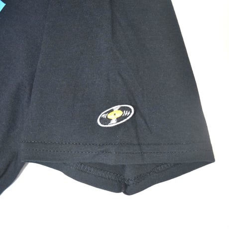 「猫ドラム」レコードワッペン猫ツアーTシャツ 　ブラック S/M/L WATERFALLオリジナル限定商品
