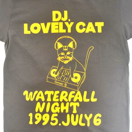 「DJ猫」レコードワッペン猫ツアーTシャツ 2022SS新色 チャコール S/M/L WATERFALL限定商品