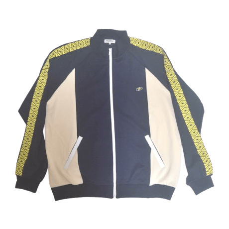 「レコードワッペンアシッドテープメンズジャージトップス」ネイビー　L / LL　WATERFALL